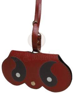 Red Leather Eye Glasses Sling Bag