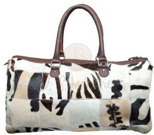 Brown Hairon Leather Duffle Bag