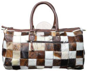 Patchwork Cowhide Leather Duffel Bag