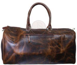 Hand Tooled Leather Weekender Travel Bag