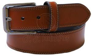Brown  Double Stitched Leather Lined Belt