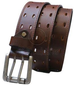 Brown Leather Double Prong Work Belt
