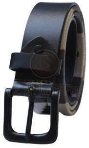 Men Crow Black Genuine Leather Polo Belt
