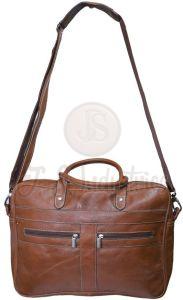 Brown Synthetic Leather Laptop Bag