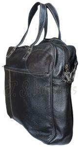 Black Synthetic Leather Laptop Bag