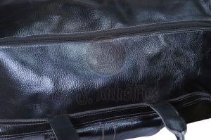 Black Vegan Leather Duffel Bag