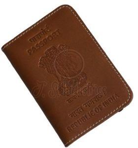 Tan Brown Genuine Leather Passport Holder