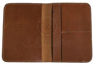 Leather Passport Holder with Compass Rose Design