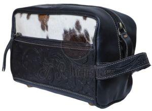 Hand Carved Leather Toiletries Bag