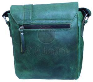 Dark Green Leather Crossbody Sling Bag