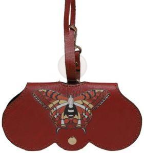 Red Leather Butterfly Design Sling Bag