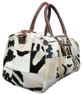 Brown Hairon Leather Duffle Bag