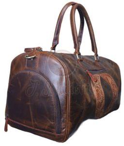 Brown Leather Duffle Bag