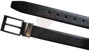Men Black Solid Leather Belt