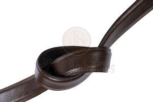 Men Brown Leather Belt with Silver Buckle