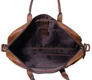 Brown Synthetic Leather Laptop Bag
