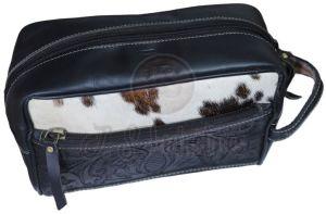 Hand Carved Leather Toiletries Bag