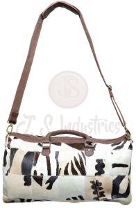 Brown Hairon Leather Duffle Bag