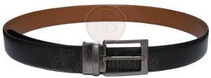 Men Black Solid Leather Belt