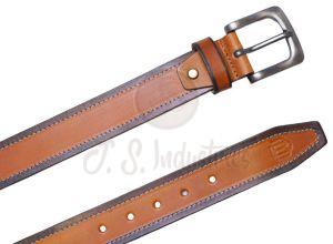 Brown Leather Pin Buckle Belt for Men