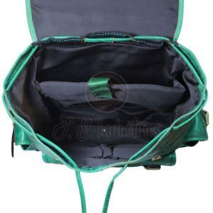 Green Genuine Leather Rucksack Backpack