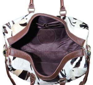 Brown Hairon Leather Duffle Bag