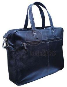 Black Synthetic Leather Laptop Bag