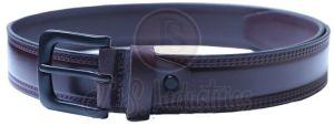 Brown Genuine Leather Casual Belt with Black Pin Buckle
