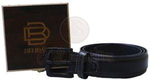 Men Black Genuine Leather Belt