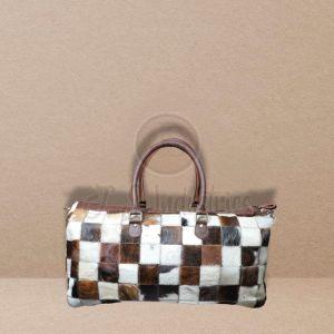 Patchwork Cowhide Leather Duffel Bag