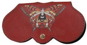 Red Leather Butterfly Design Sling Bag