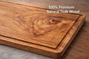 Wooden Cutting Board with Steel Handle