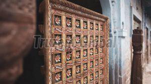 Hand Painted Wooden Storage Cabinet