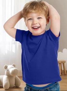 Boys Blue Solid T Shirt