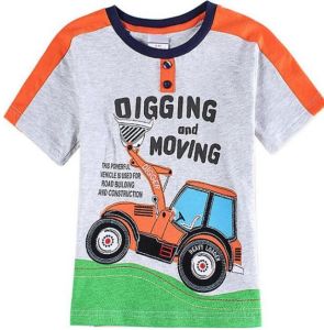 Boys Grey Construction Theme T Shirt