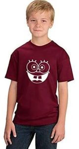 Boys Maroon Cartoon Print T Shirt