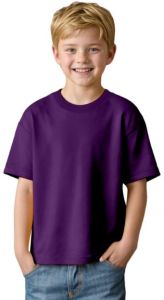 Boys Purple Oversized Solid T Shirt