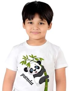 Boys White Cartoon Print T Shirt