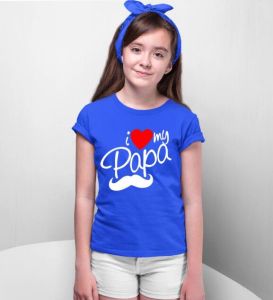 Girls Blue Text Design T Shirt