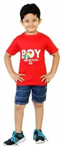 Boys Red Graphic Print T Shirt