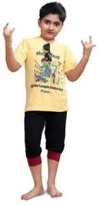 Boys Yellow Cartoon Printed T Shirt