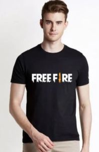 Mens Black Gaming Text Print T Shirt