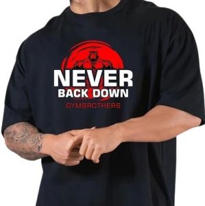 Mens Black Gym Printed T Shirt