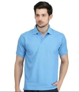 Mens Sky Blue Polo T Shirt