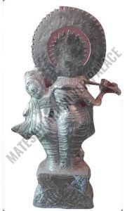 Silver Coated Radha Krishna Statue