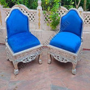 Luxury Silver Plated Wooden Chair