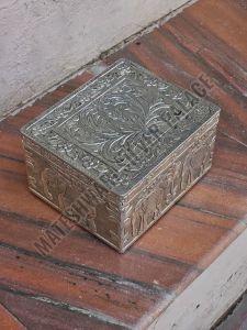 Decorative Silver Plated Wooden Jewellery Box