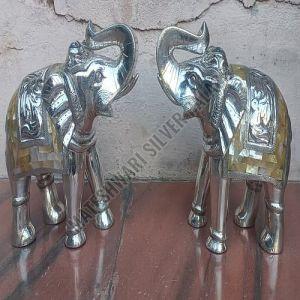 Silver Coated Elephant Statue