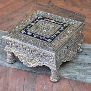 Silver Plated Handcrafted Pooja Chowki