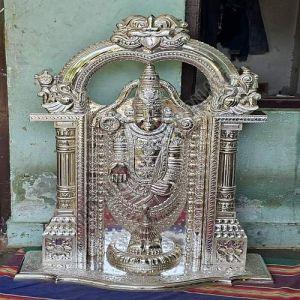 Silver Plated Lord Tirupati Balaji Sri Venkateshwara Statue